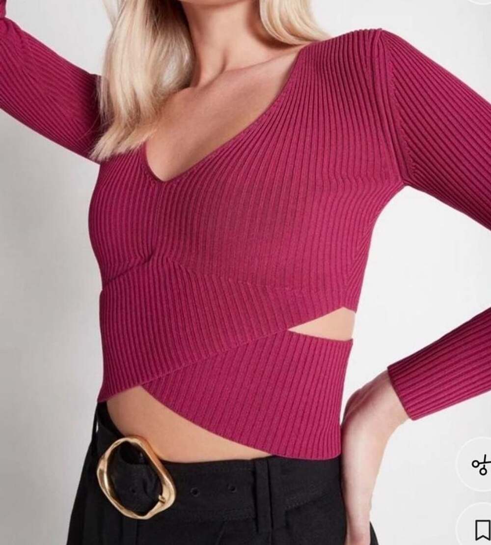 Aje Serpentine wrap knit top, size S Colour:...